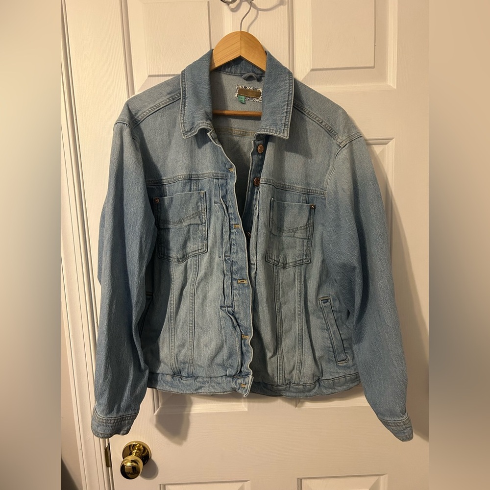 Pilcro pleated front denim jacket